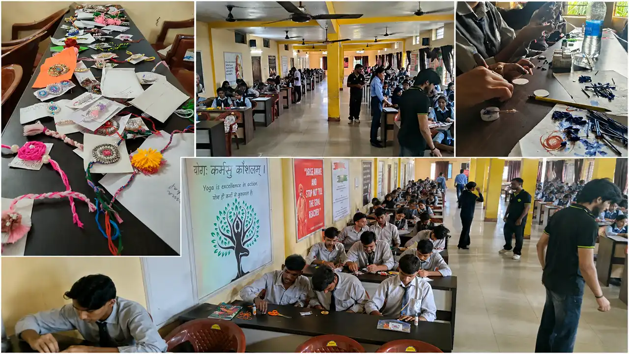 राखी मेकिंग प्रतियोगिता नेताजी सुभाष पब्लिक स्कूल